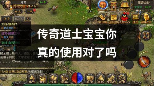 传奇道士宝宝你真的使用对了吗