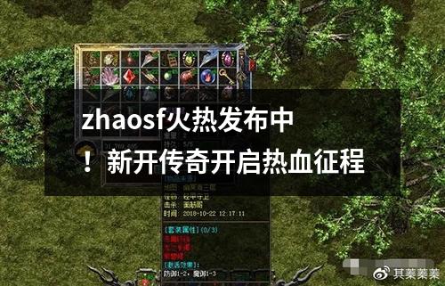 zhaosf火热发布中!新开传奇开启热血征程