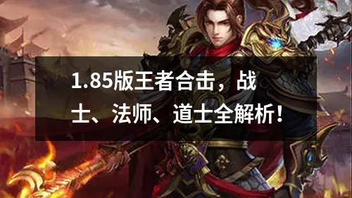 1.85版王者合击,战士、法师、道士全解析!
