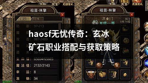 haosf无忧传奇：玄冰矿石职业搭配与获取策略